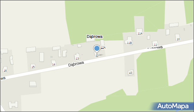 Dąbrowa, Dąbrowa, 12, mapa Dąbrowa