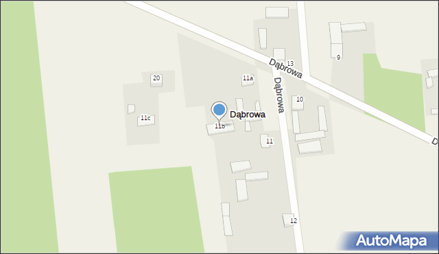 Dąbrowa, Dąbrowa, 11b, mapa Dąbrowa