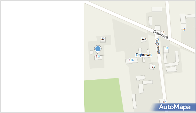 Dąbrowa, Dąbrowa, 11c, mapa Dąbrowa