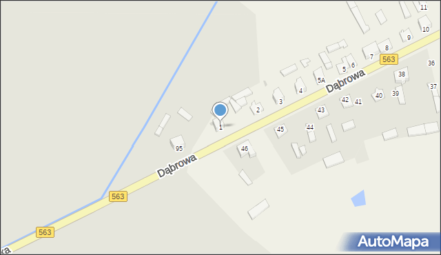 Dąbrowa, Dąbrowa, 1, mapa Dąbrowa