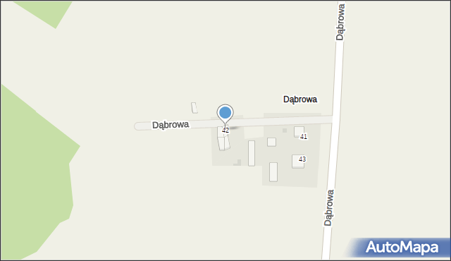 Dąbrowa, Dąbrowa, 42, mapa Dąbrowa