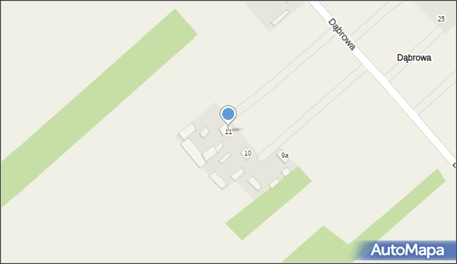 Dąbrowa, Dąbrowa, 11, mapa Dąbrowa