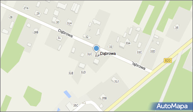 Dąbrowa, Dąbrowa, 31F, mapa Dąbrowa