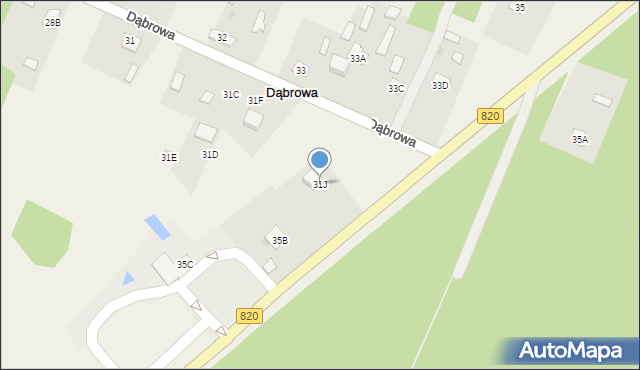 Dąbrowa, Dąbrowa, 31J, mapa Dąbrowa