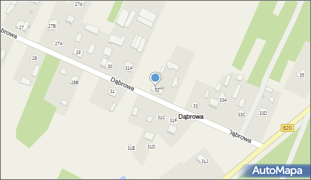 Dąbrowa, Dąbrowa, 32, mapa Dąbrowa