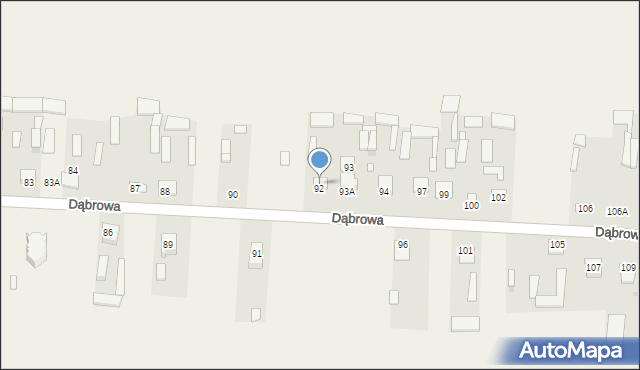 Dąbrowa, Dąbrowa, 92, mapa Dąbrowa