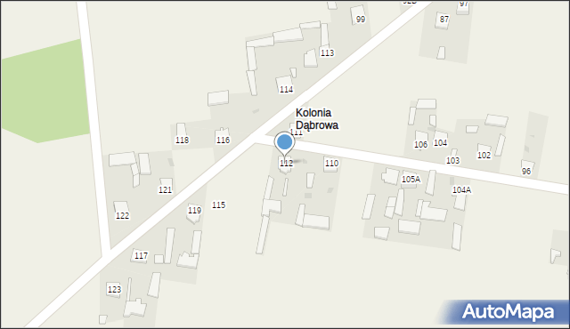 Dąbrowa, Dąbrowa, 112, mapa Dąbrowa