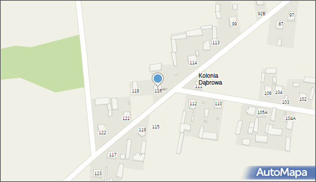 Dąbrowa, Dąbrowa, 116, mapa Dąbrowa