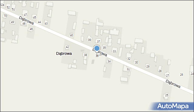 Dąbrowa, Dąbrowa, 36, mapa Dąbrowa