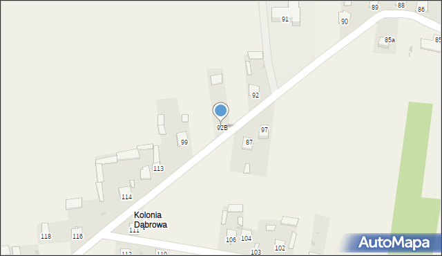 Dąbrowa, Dąbrowa, 92B, mapa Dąbrowa