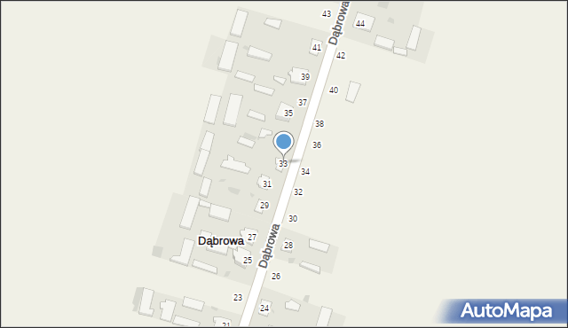 Dąbrowa, Dąbrowa, 33, mapa Dąbrowa