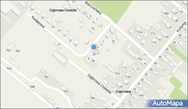 Dąbrowa, Dąbrowa-Osiedle, 15, mapa Dąbrowa