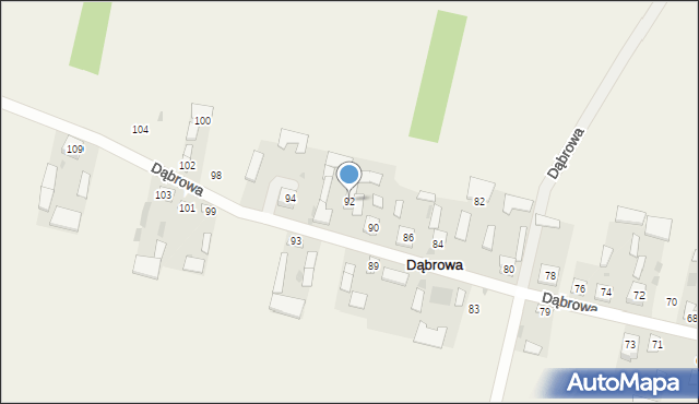 Dąbrowa, Dąbrowa, 92, mapa Dąbrowa