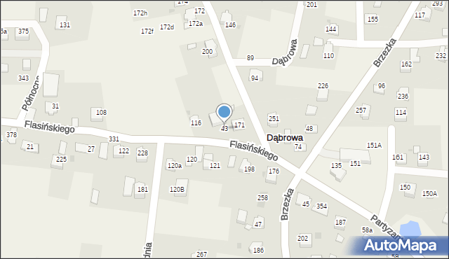 Dąbrowa, Dąbrowa, 43, mapa Dąbrowa