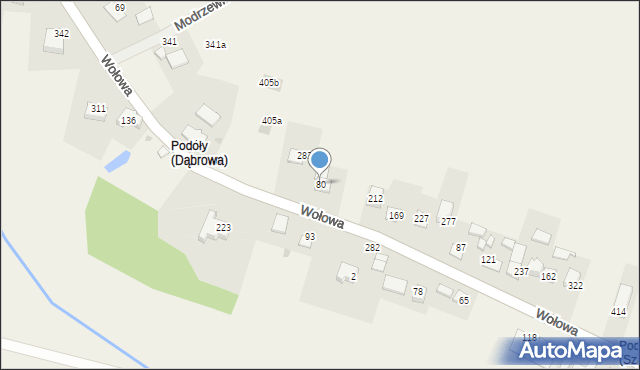 Dąbrowa, Dąbrowa, 80, mapa Dąbrowa