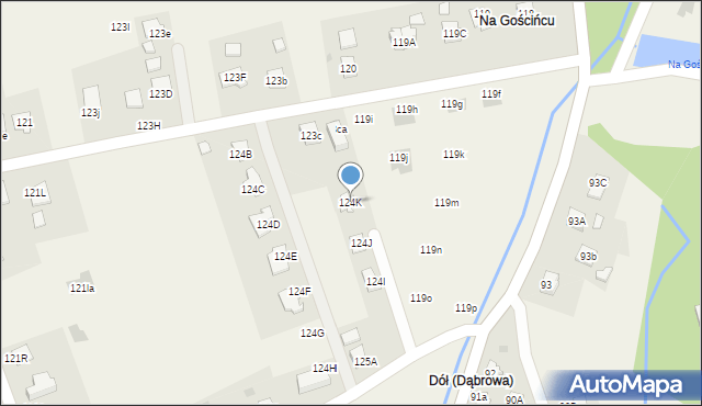 Dąbrowa, Dąbrowa, 124K, mapa Dąbrowa