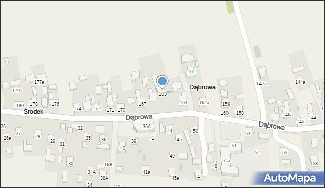 Dąbrowa, Dąbrowa, 165, mapa Dąbrowa