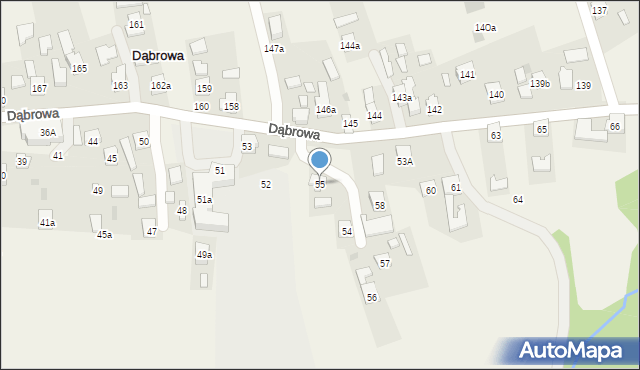 Dąbrowa, Dąbrowa, 55, mapa Dąbrowa