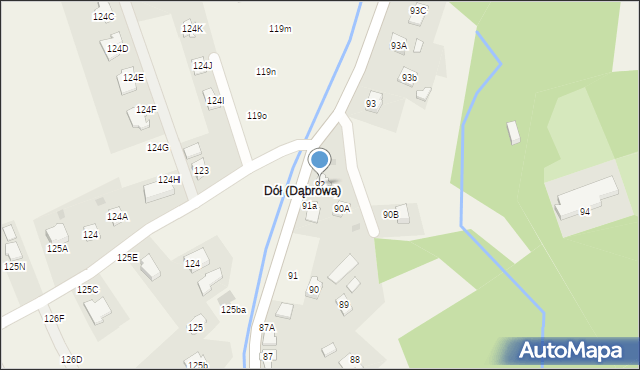 Dąbrowa, Dąbrowa, 92, mapa Dąbrowa