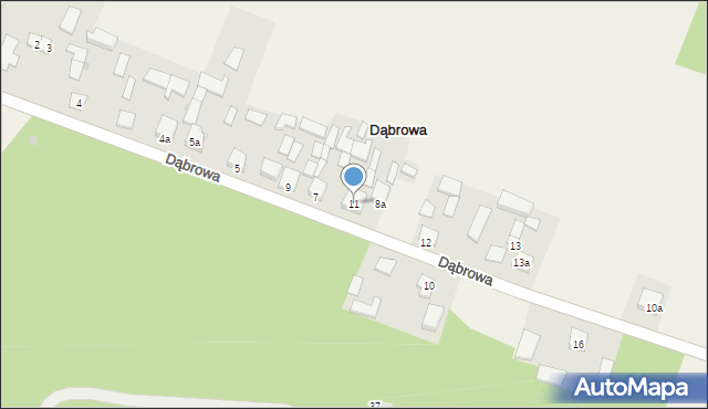 Dąbrowa, Dąbrowa, 11, mapa Dąbrowa