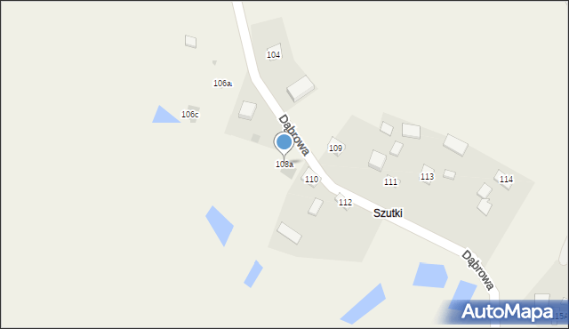 Dąbrowa, Dąbrowa, 108a, mapa Dąbrowa
