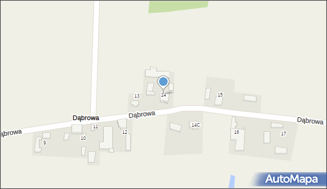 Dąbrowa, Dąbrowa, 14, mapa Dąbrowa