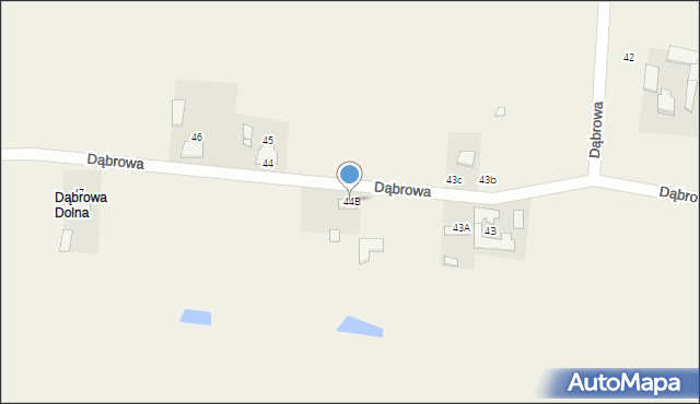 Dąbrowa, Dąbrowa, 44B, mapa Dąbrowa