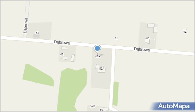 Dąbrowa, Dąbrowa, 61a, mapa Dąbrowa