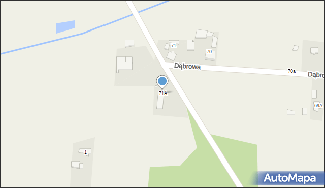 Dąbrowa, Dąbrowa, 71A, mapa Dąbrowa