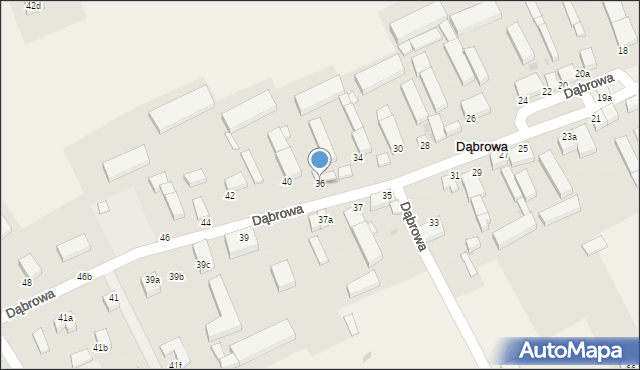 Dąbrowa, Dąbrowa, 36, mapa Dąbrowa