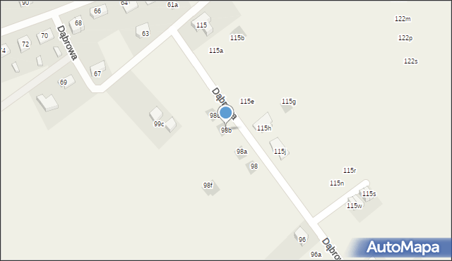 Dąbrowa, Dąbrowa, 98b, mapa Dąbrowa