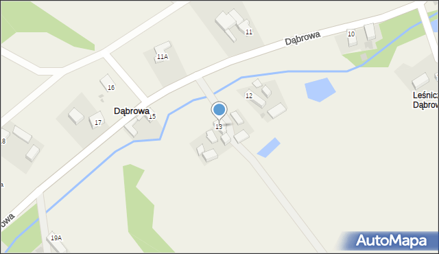 Dąbrowa, Dąbrowa, 13, mapa Dąbrowa