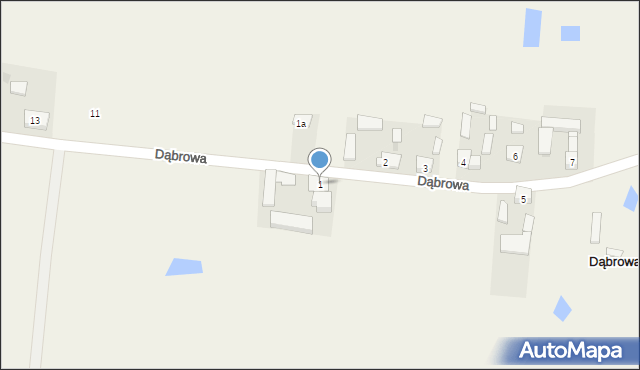 Dąbrowa, Dąbrowa, 1, mapa Dąbrowa