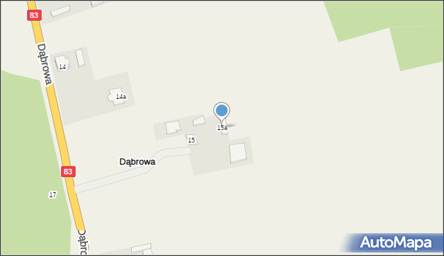 Dąbrowa, Dąbrowa, 15a, mapa Dąbrowa