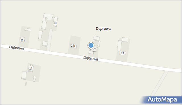 Dąbrowa, Dąbrowa, 25a, mapa Dąbrowa