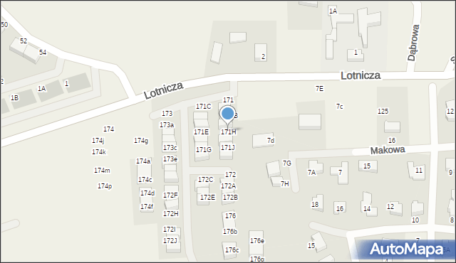 Dąbrowa, Dąbrowa, 171H, mapa Dąbrowa