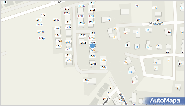 Dąbrowa, Dąbrowa, 176a, mapa Dąbrowa