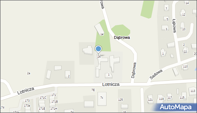 Dąbrowa, Dąbrowa, 1A, mapa Dąbrowa