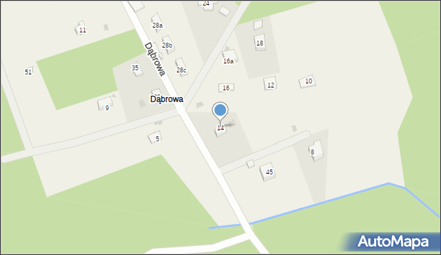 Dąbrowa, Dąbrowa, 14, mapa Dąbrowa