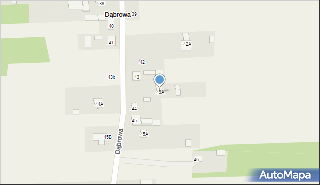 Dąbrowa, Dąbrowa, 43A, mapa Dąbrowa