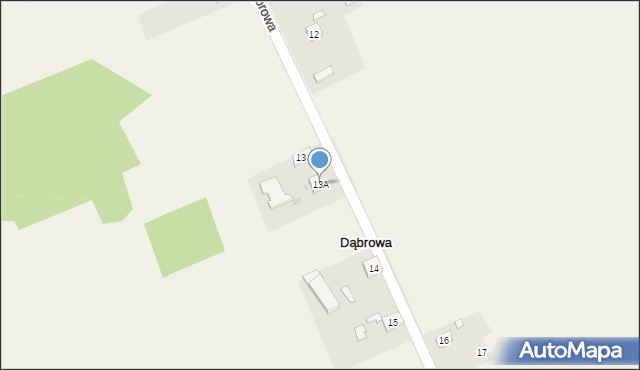 Dąbrowa, Dąbrowa, 13A, mapa Dąbrowa