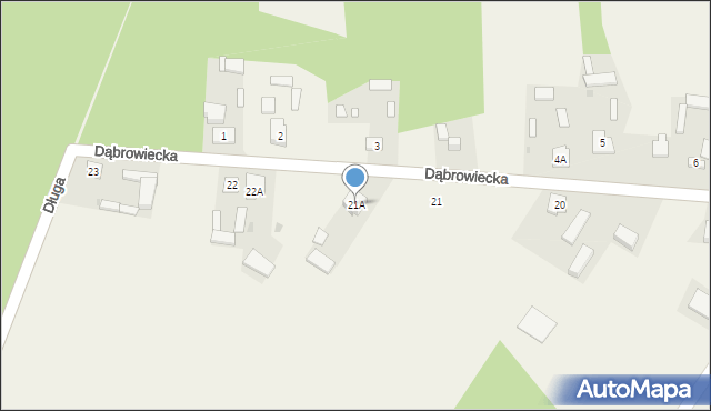 Dąbrowa-Bór, Dąbrowiecka, 21A, mapa Dąbrowa-Bór