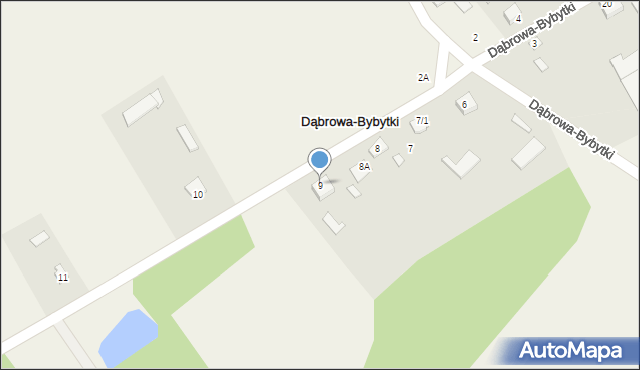 Dąbrowa-Bybytki, Dąbrowa-Bybytki, 9, mapa Dąbrowa-Bybytki