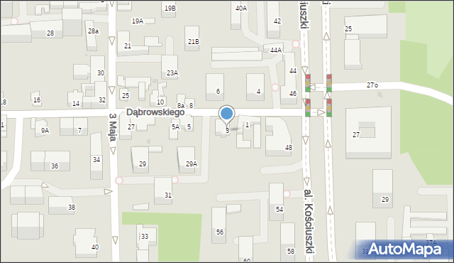 Dąbrowa Górnicza, Dąbrowskiego, 3, mapa Dąbrowa Górnicza