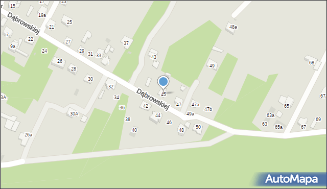 Dąbrowa Górnicza, Dąbrowskiej Marii, 45, mapa Dąbrowa Górnicza