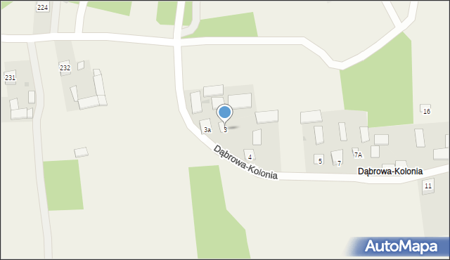 Dąbrowa-Kolonia, Dąbrowa-Kolonia, 3, mapa Dąbrowa-Kolonia