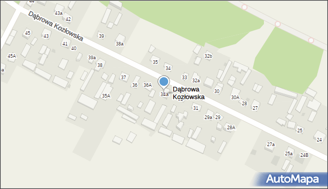 Dąbrowa Kozłowska, Dąbrowa Kozłowska, 34a, mapa Dąbrowa Kozłowska