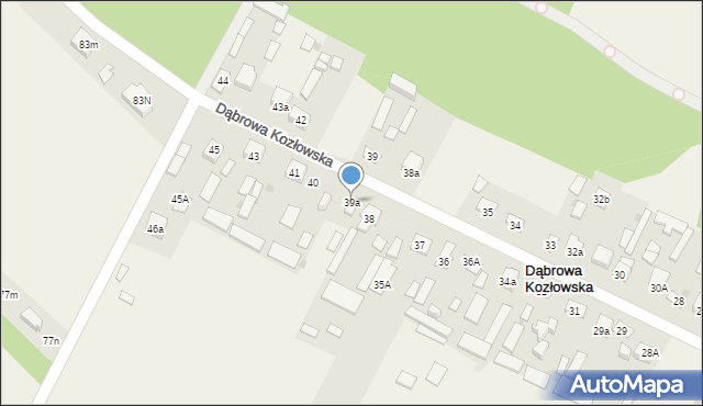 Dąbrowa Kozłowska, Dąbrowa Kozłowska, 39a, mapa Dąbrowa Kozłowska