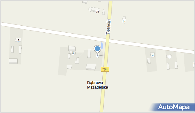 Dąbrowa Mszadelska, Dąbrowa Mszadelska, 5, mapa Dąbrowa Mszadelska