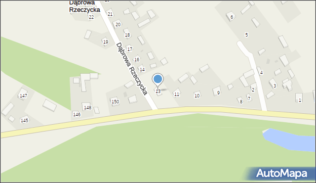 Dąbrowa Rzeczycka, Dąbrowa Rzeczycka, 13, mapa Dąbrowa Rzeczycka